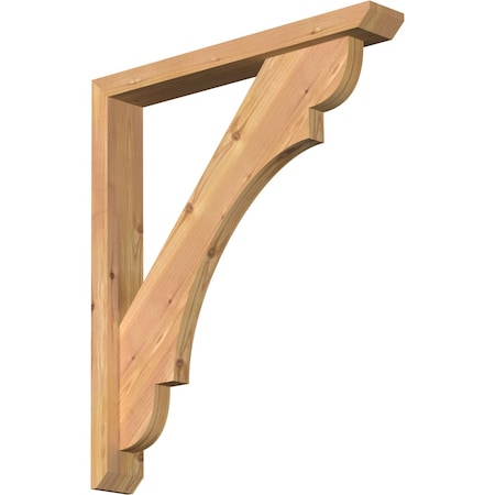Ekena Millwork Olympic Slat Smooth Bracket w/ Offset Brace, Western Red Cedar, 3 1/2"W x 24"D x 28"H BKT0402X24X28OLY06SWR